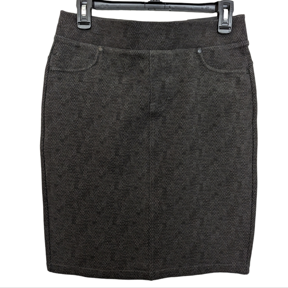 LIVERPOOL Jeans Company‎ Pencil Skirt Gray Herringbone Design Size 6